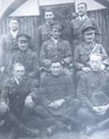 A black and white image of a group of soldiers in WW1, including Gustav Holst