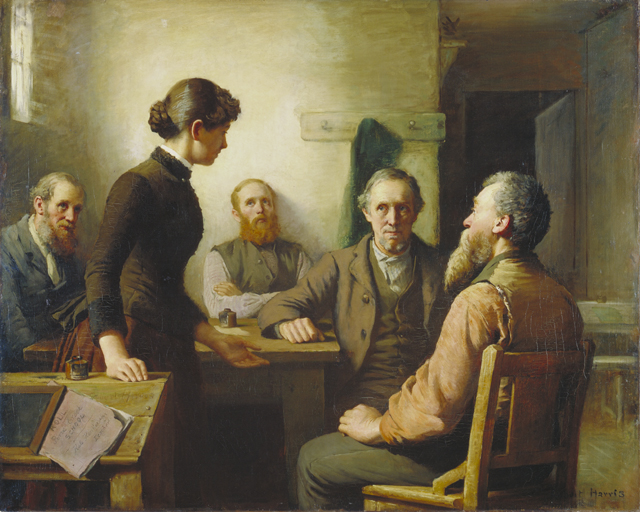 A Victorian painting of a trustees meeting